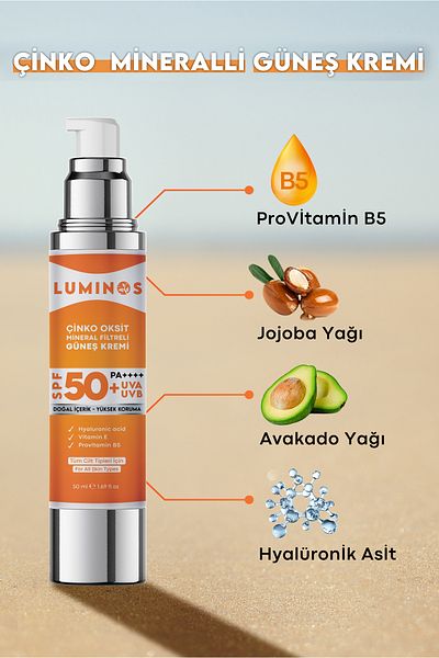 Natural Luminos Spf 50+ Natural Sunscreen - 50ml (Facial Cleansing Foam Gift)