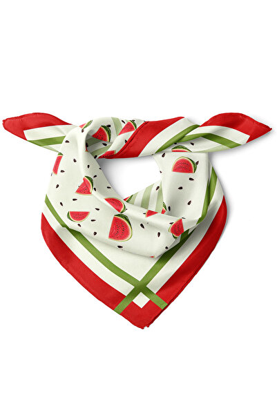 nehir eşarp Karpuz ve Çekirdek Desen Fular Bandana 50x50 Cm