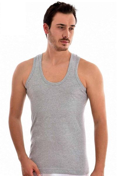 HİTRA 6-Piece Men's Undershirt Gray 100% Cotton Combed Cotton