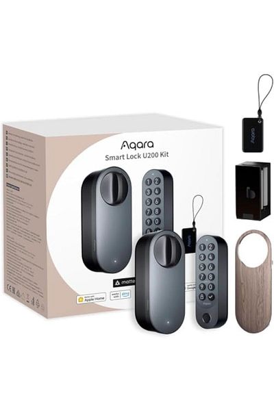 Aqara Smart Lock U200 Deadbolt Kit with Built-in Fingerprint Reader and Keypad-Black