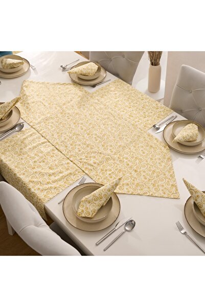 kesenegore طقم تقديم أدوات المائدة 7 قطع 6 قطع صحن أمريكي 35X45 سم + 1 قطعة مثلثة - 50x150