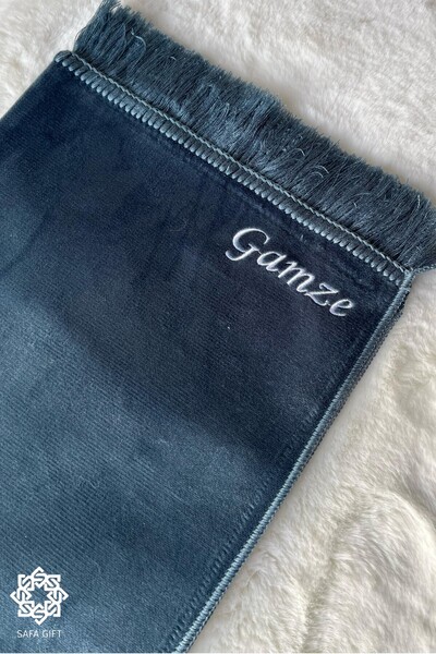 Safa Gift Lüx Kişiye Özel İsimli Kadife Seccade, Tesbih Hediyeli Nakışlı Secc...