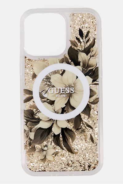 Guess iPhone 16 Pro Max Liquid Glitter Phone Case, Multicolor