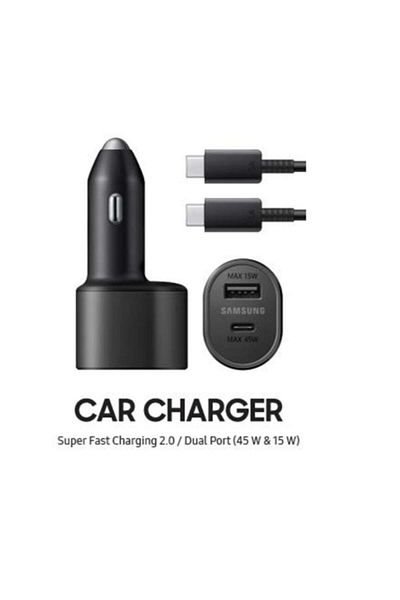 Samsung Incarcator auto Samsung Super Fast Charger EP-L5300XBEGEU, 1 x USB Type-C 45W, 1 x USB-A 15W