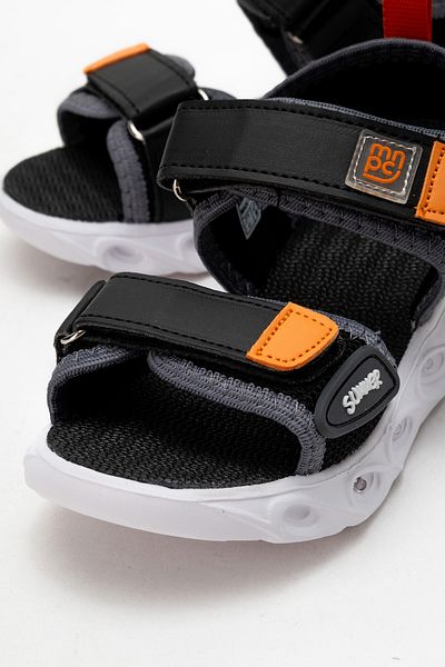 mnpc Boy's Black Lighted Anatomical Lightweight Daily Sandals