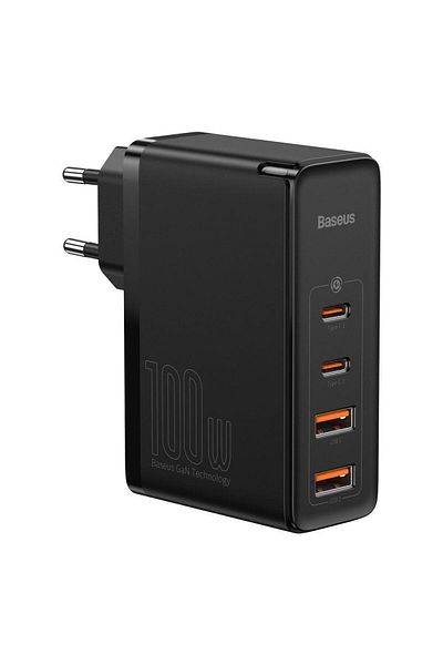 Baseus Baseus GaN2 Pro CCGAN2P-L01 Network Charger, Quick Charge, 2 x USB Type-C, 2 x USB, 100W (Black)