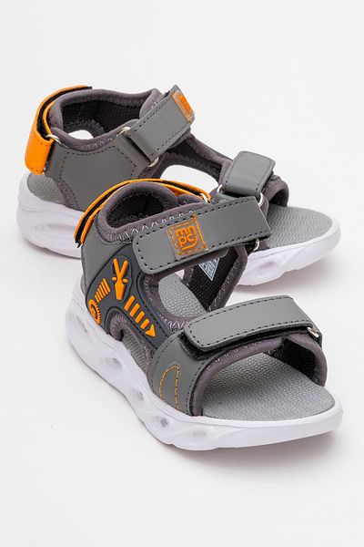 mnpc Boy's Anthracite Lighted Anatomical Lightweight Daily Sandals