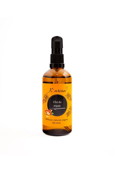 Karian Ulei de Argan organic, presat la rece, 100% Pur, ambalaj din sticla, 100 ml, Karian