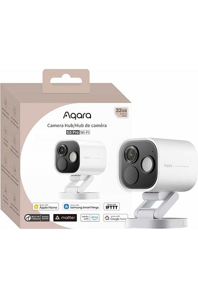 Aqara كاميرا مراقبة G5 Pro WIFI من Camera Hub - الإصدار العالمي، بدقة 2.6K فائقة الوضوح، مع خاصية الكشف بالذكاء الاصطناعي، وتصوير كامل اللون