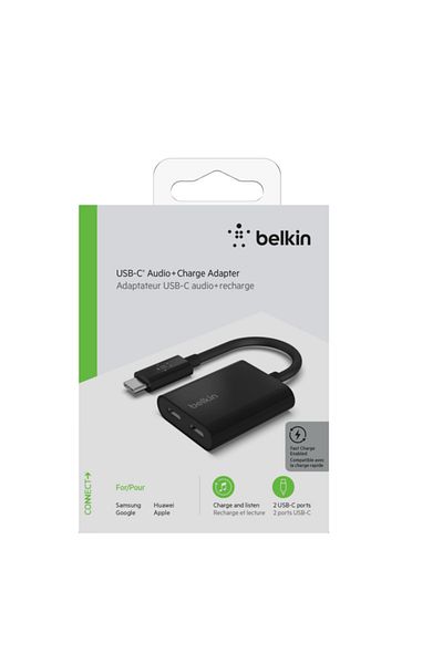Belkin Adaptor audio/incarcare Belkin RockStar USB-C - 2 x USB-C