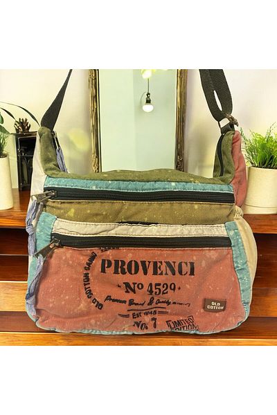 Old Cotton Quality Vintage Antique Casual Travel School Messenger Bag 28 cm X 26 cm