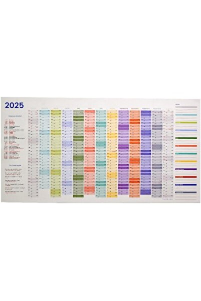 Iordache Laurentiu Calendar planificator anual A2 13 luni 2025, colorat, lung
