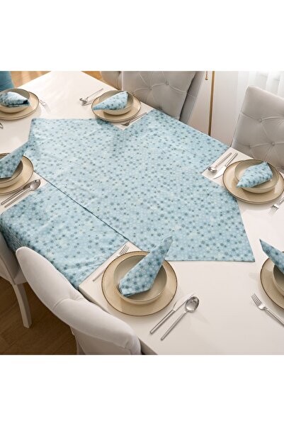 kesenegore طقم تقديم أدوات المائدة 7 قطع 6 قطع صحن أمريكي 35X45 سم + 1 قطعة مثلثة - 50x150