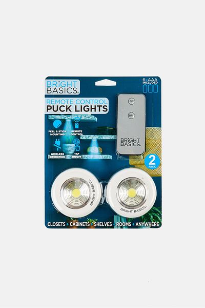 Bright Basics 2 Piece Remote Control Puck Lights