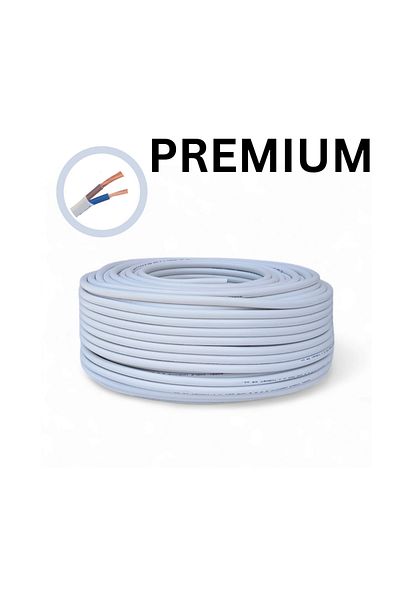 COBI SMART® Cablu electric Premium 2x1.5 mm², 100 m, alb, MYYM - CCA / H05VV-F, tensiune 300/500V - COBI SMART®