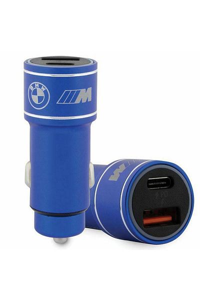 BMW Incarcator auto BMW BMCCMUSBCB, 20W, USB-A, USB Type-C (Albastru)
