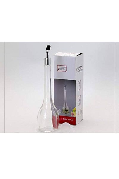 Generic 2-piece acrylic oiler with funnel for pouring oil and vinegar for kitchens
