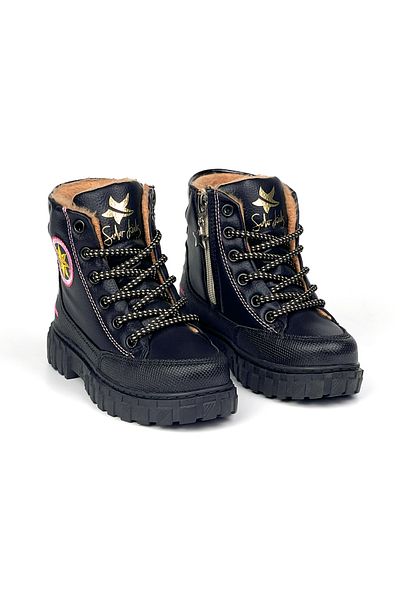 KAJILA Girl's Black Fur Inside Thermo Sole Water Cold Resistant Daily Comfortable Boots
