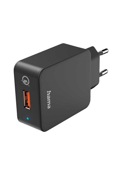 Hama Hama 201621 mains charger, 1x USB-A, 19.5W, microUSB, 1.5m (Black)