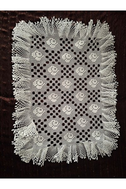 İLHANLAR غطاء صينية مكشكش محبوك يدوياً مقاس 35×46 سم