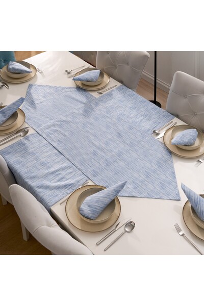 kesenegore طقم تقديم أدوات المائدة 7 قطع 6 قطع صحن أمريكي 35X45 سم + 1 قطعة مثلثة - 50x150