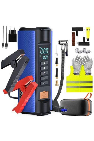 İdeas4comfort Compresor automat inteligent portabil cu lampă de camping și baterie reîncărcabilă