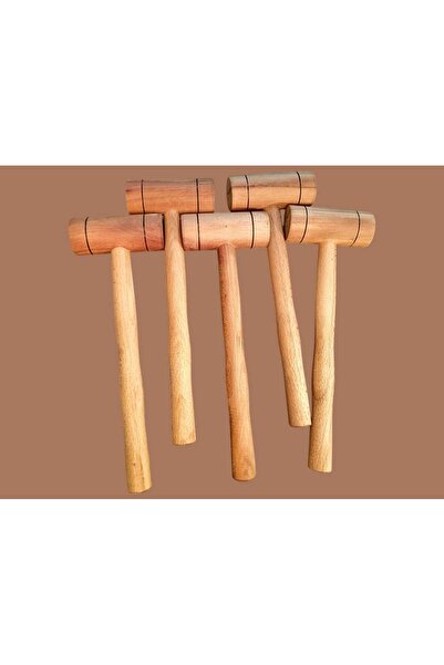 Dnz El Yapımı Küçük Ahşap Tokmak Zeytin Ceviz Fındık Kırıcı 5 adet