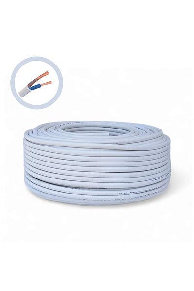 COBI SMART® Cablu electric 2x6 mm², 100 m, alb, MYYM / H05VV-F - COBI SMART®