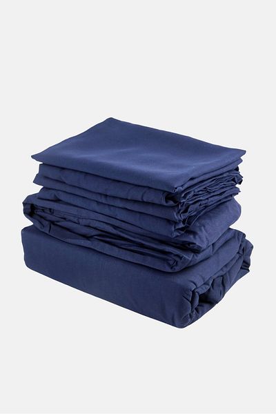 U.S. Polo Assn. Double 6 Piece Plain Brushed Sheets, Navy