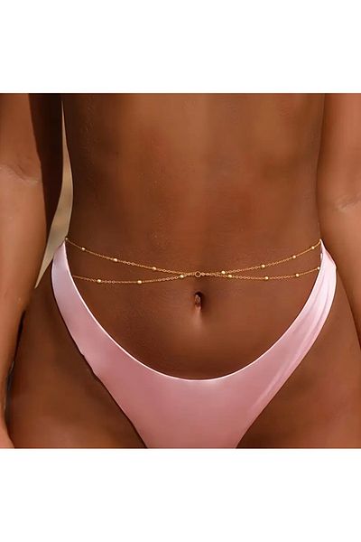 derokas 316L Body Chain Gold Ball Studs Suitable for Sea and Pool Use Does Not Tarnish