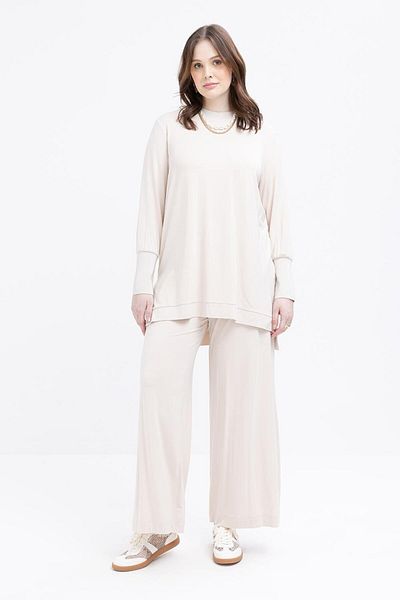 ALLDAY Stone-Plus Size Lycra Trousers Suit