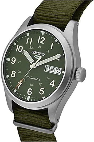 Seiko Men Analogous Automatic Watch With Nylon Strap SRPG33K1, Olive Green, 39 mm