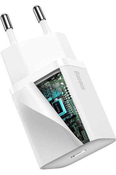 Baseus Incarcator Retea USB Baseus Super Si CCSUP-B02, 20W, 1 X USB Type-C (Alb)