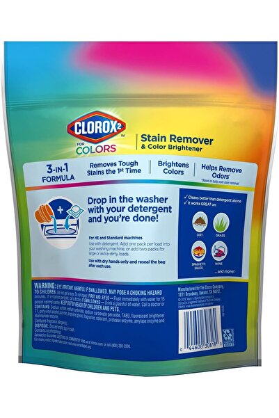 Clorox 2 for Colors Stain Remover and Color Brightener laundry Pods, 40 Count