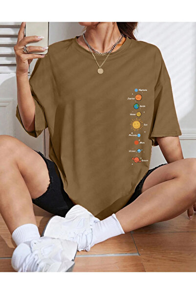 EFFRENATU Planets of the Solar System Printed T-Shirt