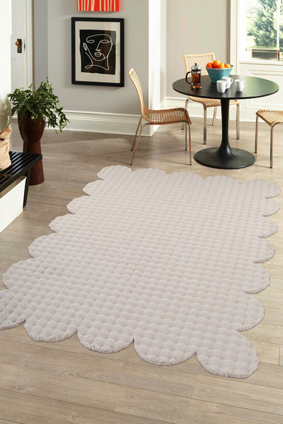 tropikal home Bubble Özel Lazer Kesim Şekilli Post Yumuşak Pofuduk Halı Yollu...