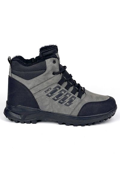 KAJILA Men's Smoked Zippered Lace-Up Outdoor Water Cold Resistant Comfortable Fur Lined Trekking Winter Boots