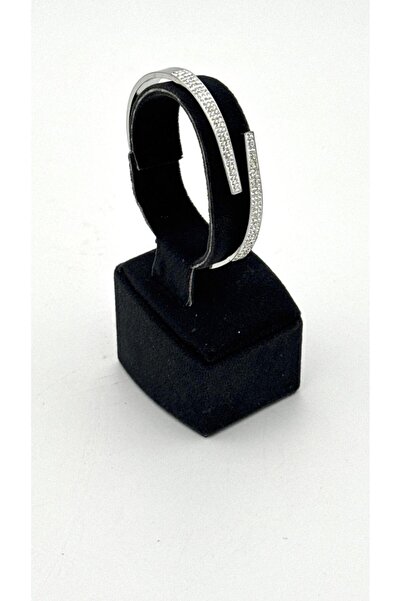 ELİOSA سوار من الفولاذ المقاوم للصدأ من الزركون الفضي