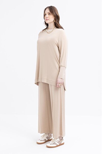 ALLDAY Σετ Μπεζ-Μεγάλο Παντελόνι Λύκρα