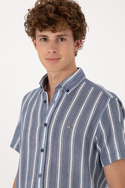 U.S. Polo Assn. Men's Navy Blue Short Sleeve Shirt 50306329-Vr033