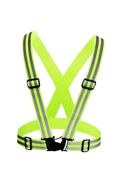 İdeas4comfort Curele elastice reflectorizante pentru ham cu benzi duble de semnalizare, reglabile, mărime universală, unisex, Idea