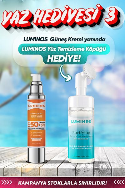 Natural Luminos Spf 50+ Natural Sunscreen - 50ml (Facial Cleansing Foam Gift)