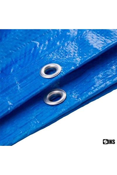 SIKS Tarpaulin with Rings, Waterproof, UV Protection, Length 4 m, Width 5 m, Color Blue
