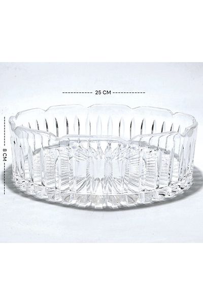 Akden Kristal Crystal Decor Lace Edge Handworked Glass Tableware Presentation Bowl