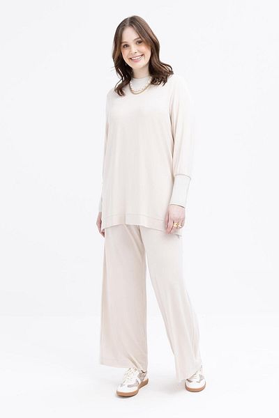 ALLDAY Stone-Plus Size Lycra Trousers Suit
