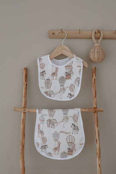 Tuğba Kuğu Muslin Apron and Shoulder Cloth - Pureline Series - Dreamland Safari
