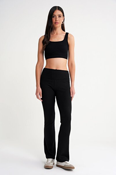 Mixray 2016 Women's High Waist Spanish Leg Knitted Leggings Black