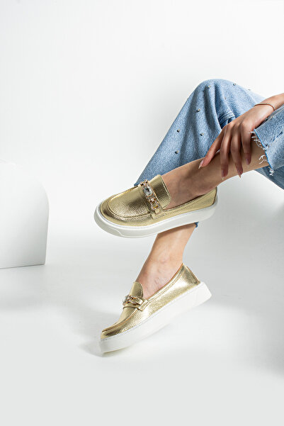 Siena Shoes Nova Kadın Taşlı Sneaker Altın