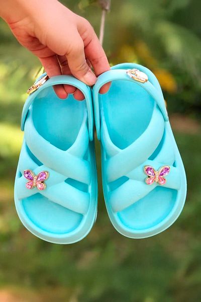 Melek Tuna Sandale cu stras pentru fete, papuci, sandale pentru copii extra usoare si confortabile