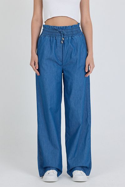 Rodi 100% Cotton Women's Jeans with Elastic Waist and Wide Leg Pockets 5031